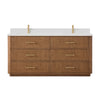 Custom image for Toasted Walnut with Satin Bronze Trim / White Quartz / No Mirror