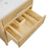 Custom image for Scandinavian Oak with Brushed Nickel Trim / White Quartz / No Mirror