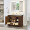 Custom image for Dark Walnut with Brushed Gold Trim / Giotto Quartz / No Mirror