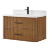 Custom image for Toasted Walnut with Matte Black Trim / White Quartz / No Mirror