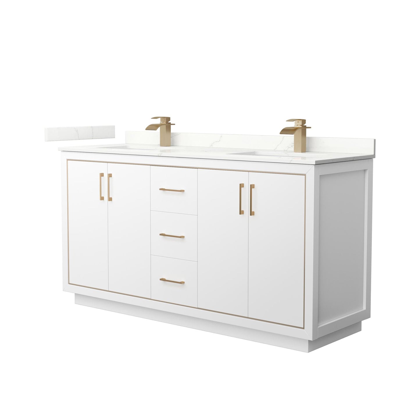 Icon Bathroom Vanity with Countertop 66 inch Double Sink Single hole Faucet Setup