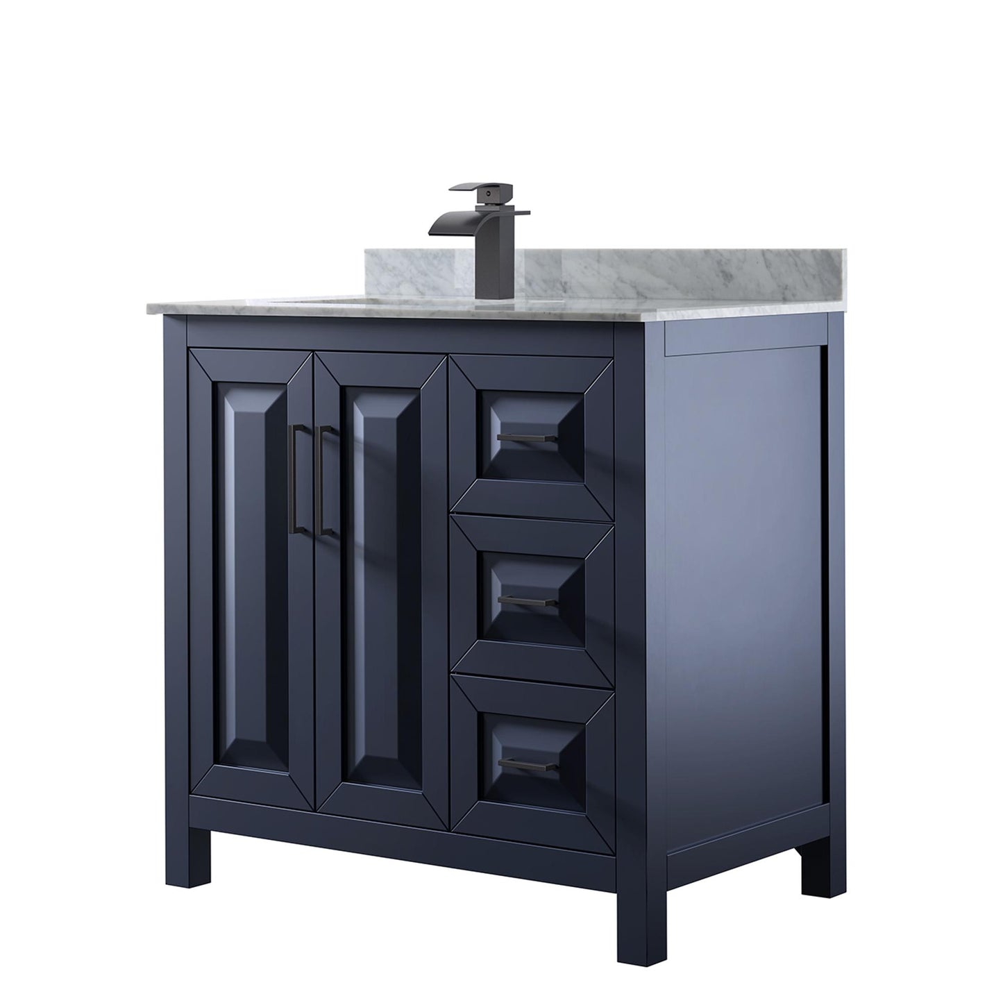 Daria Bathroom Vanity with Countertop 36 inch Single Sink Single hole Faucet Setup