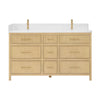 Custom image for Scandinavian Oak with Satin Bronze Trim / White Quartz / No Mirror