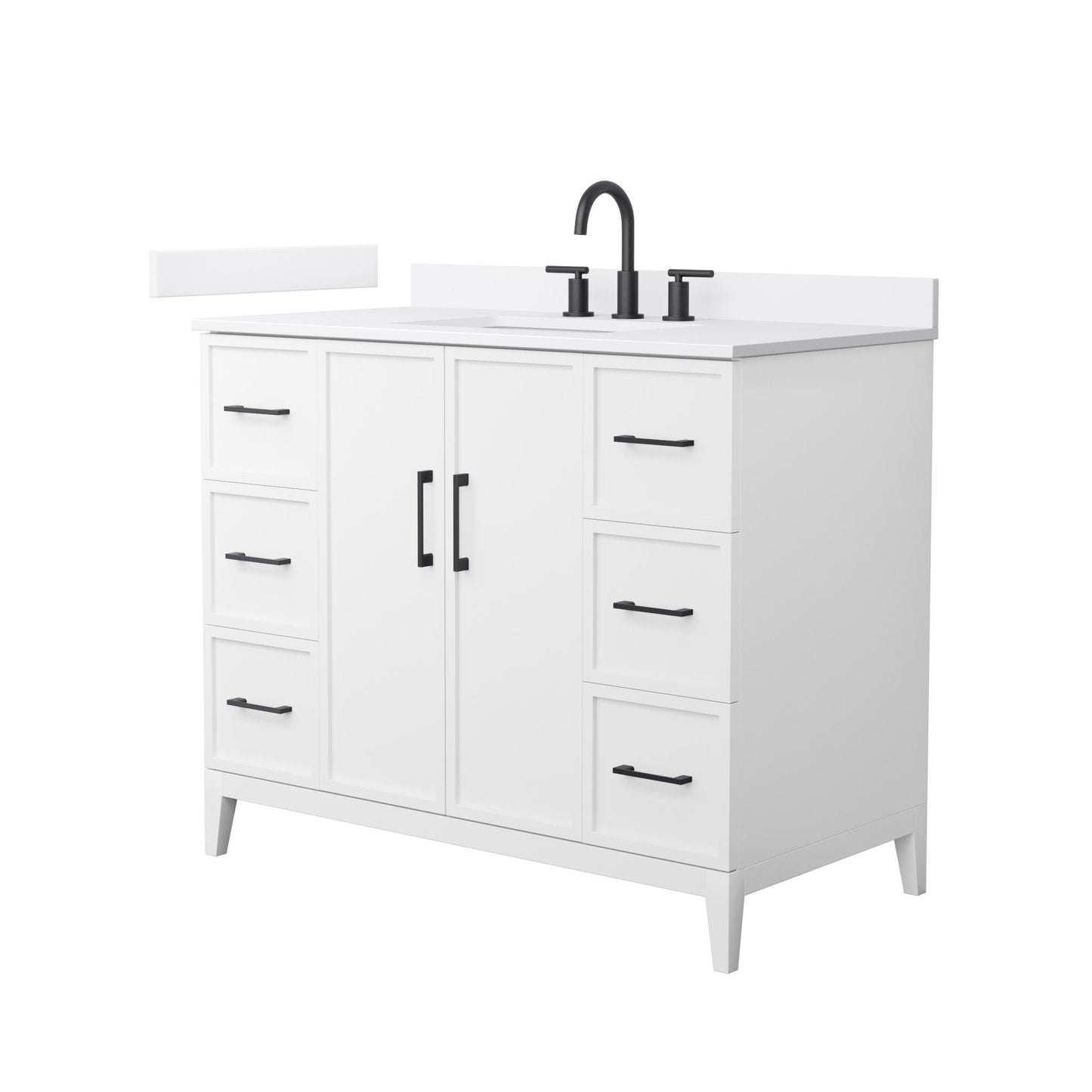 Elan Bathroom Vanity with Countertop 42 inch Single Sink 3-hole Faucet Setup
