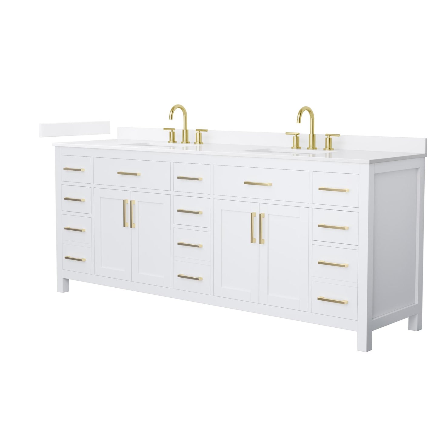 Beckett Bathroom Vanity with Countertop 84 inch Double Sink 3-hole Faucet Setup