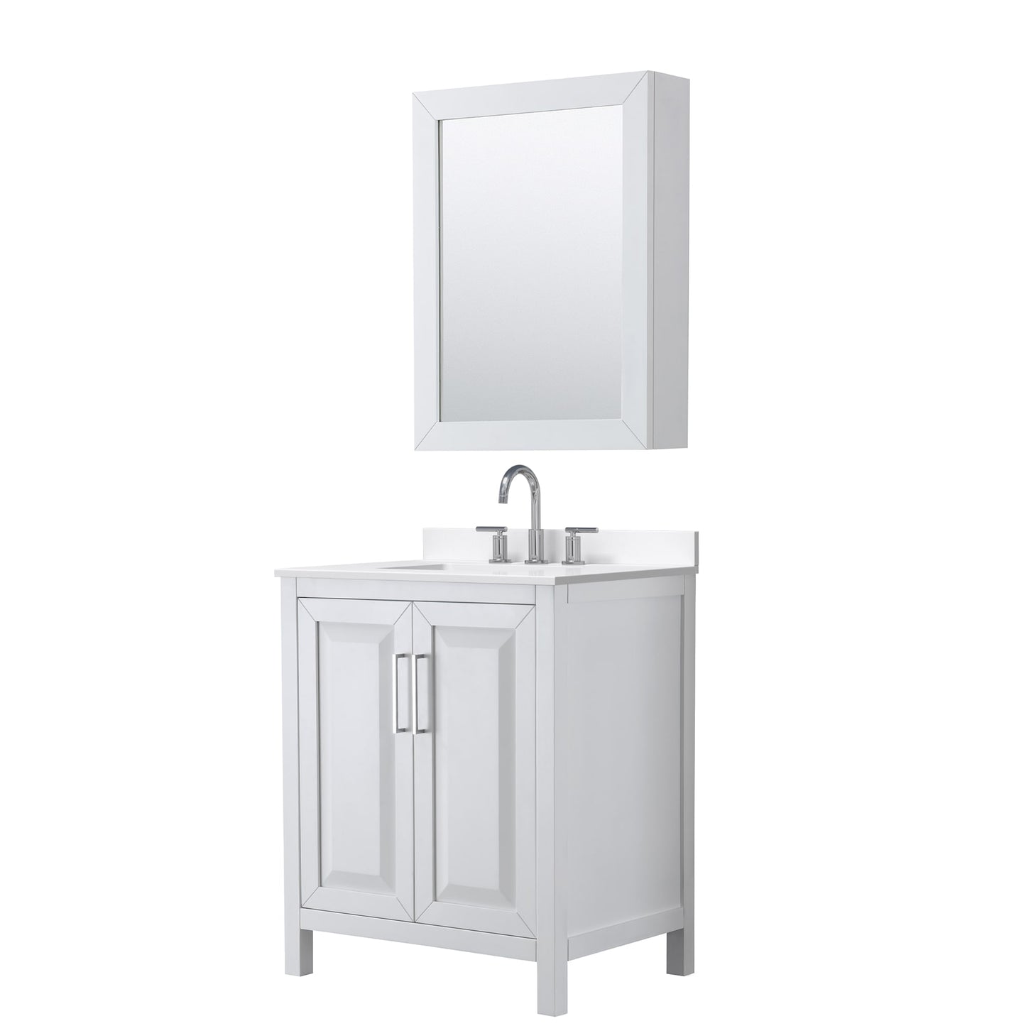 Daria Bathroom Vanity with Countertop 30 inch Single Sink 3-hole Faucet Setup