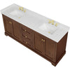 Custom image for Dark Walnut with Brushed Gold Trim / Carrara Cultured Marble / No Mirror