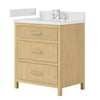 Custom image for Scandinavian Oak with Brushed Nickel Trim / White Quartz / No Mirror
