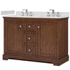 Custom image for Dark Walnut with Polished Chrome Trim / Carrara Cultured Marble / No Mirror