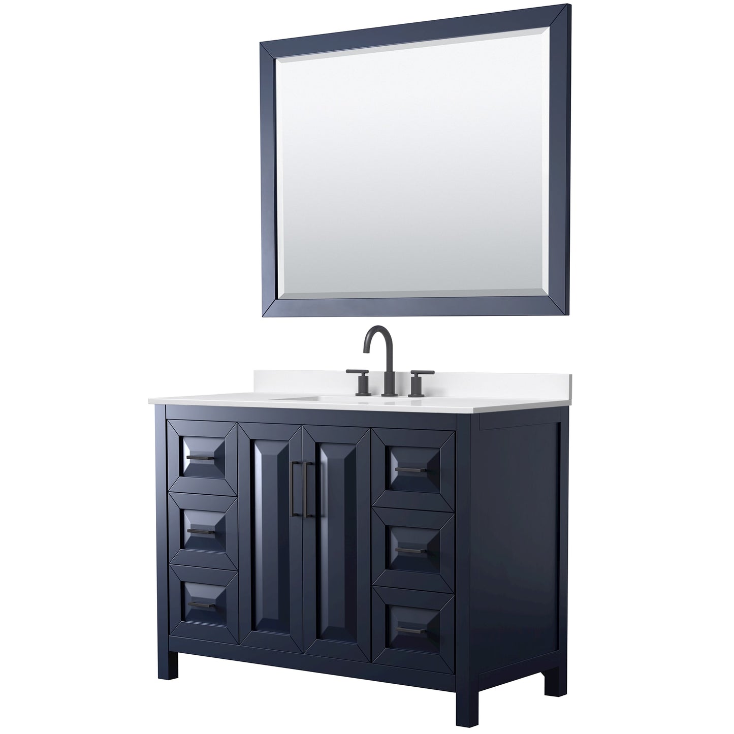 Daria Bathroom Vanity with Countertop 48 inch Single Sink 3-hole Faucet Setup