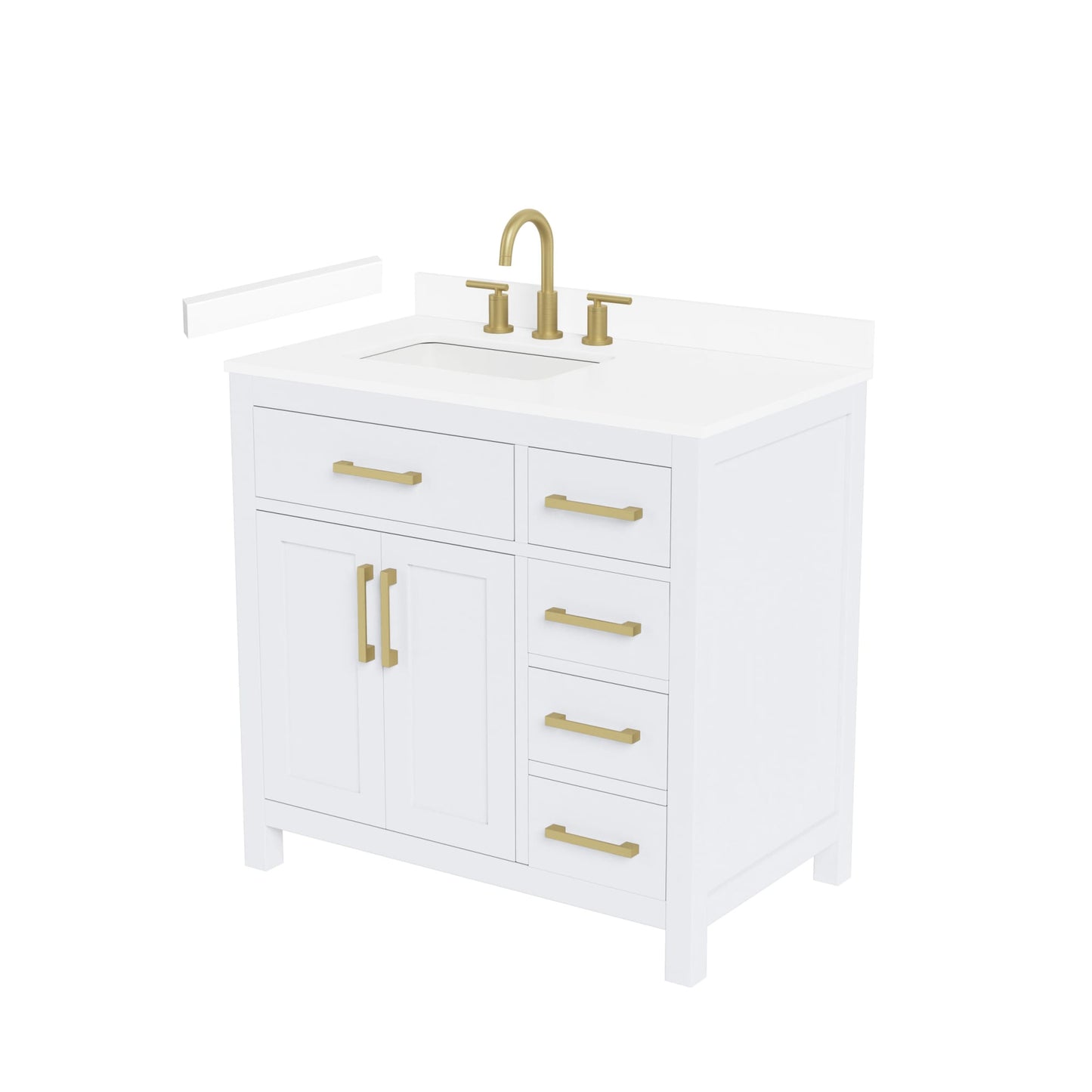 Beckett Bathroom Vanity with Countertop 36 inch Single Sink 3-hole Faucet Setup
