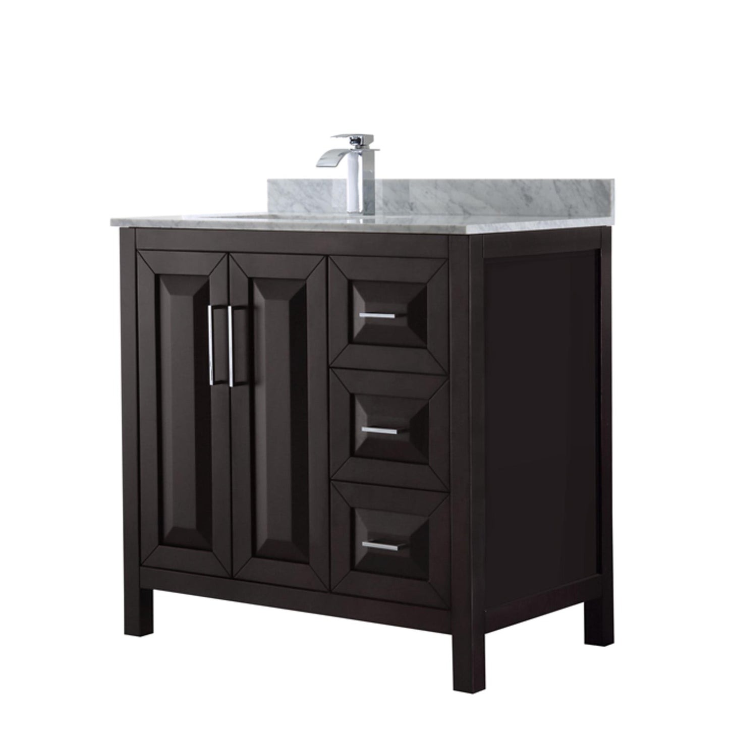 Daria Bathroom Vanity with Countertop 36 inch Single Sink Single hole Faucet Setup