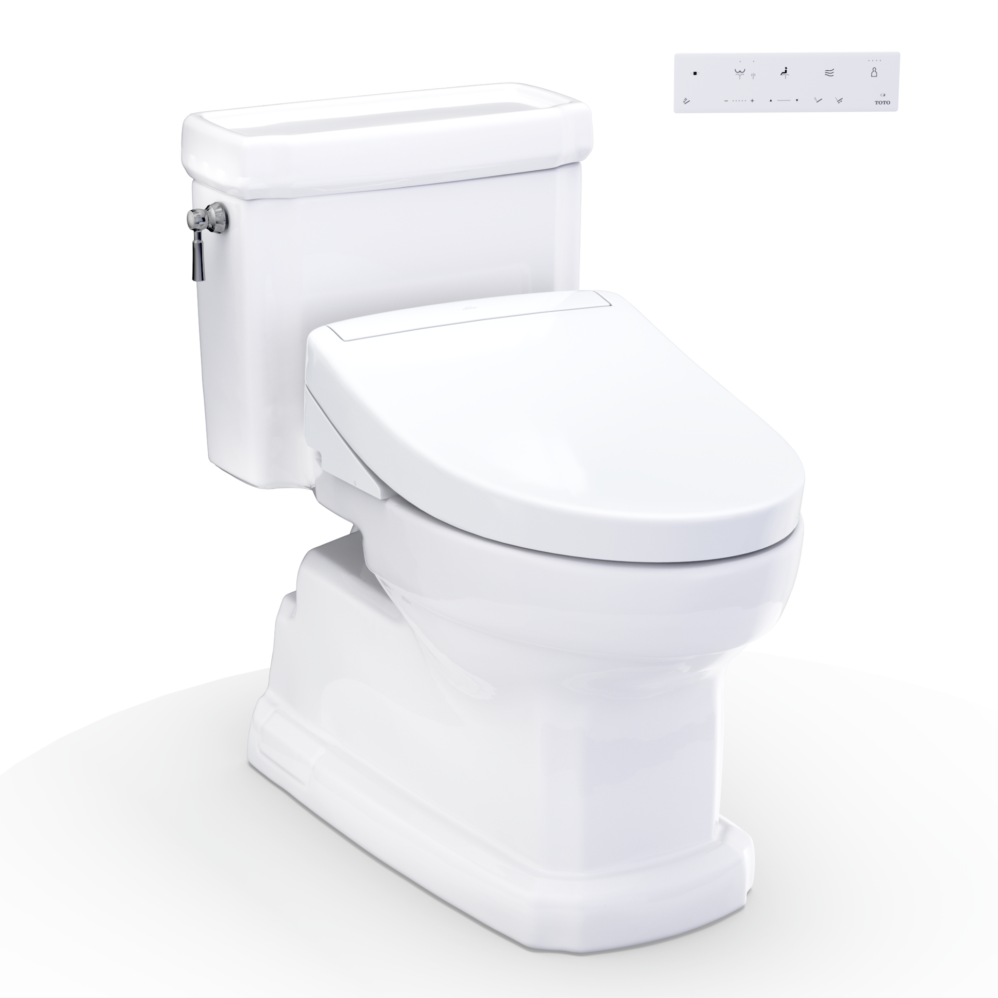 WASHLET+ Eco Guinevere Elongated 1.28 GPF Universal Height Toilet with S5 Bidet Seat