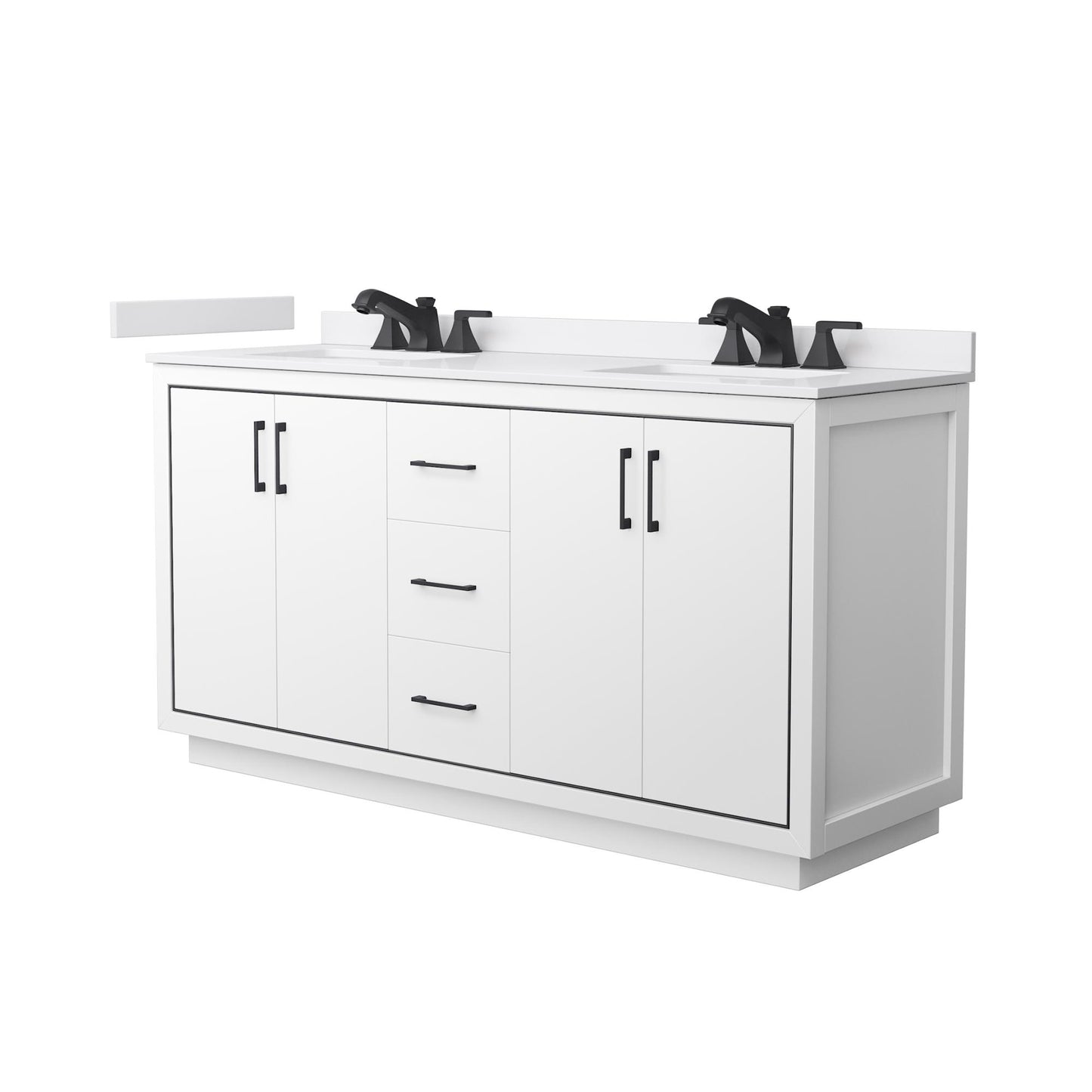 Icon Bathroom Vanity with Countertop 66 inch Double Sink 3-hole Faucet Setup