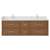Custom image for Toasted Walnut with Brushed Nickel Trim / White Quartz / No Mirror
