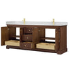 Custom image for Dark Walnut with Brushed Gold Trim / Carrara Cultured Marble / No Mirror