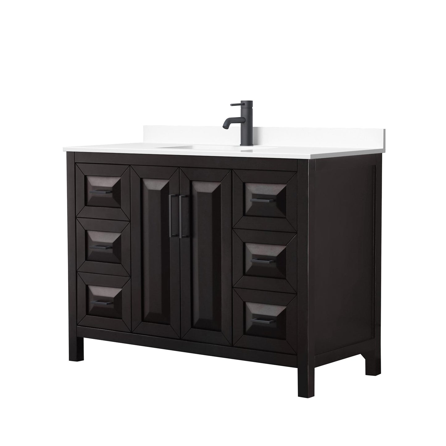 Daria Bathroom Vanity with Countertop 48 inch Single Sink Single hole Faucet Setup