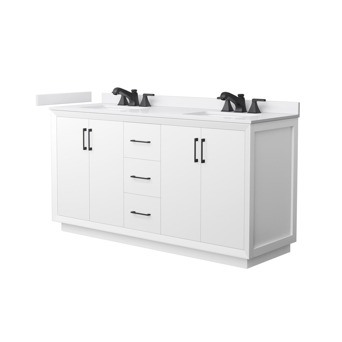 Strada Bathroom Vanity with Countertop 66 inch Double Sink 3-hole Faucet Setup