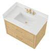 Custom image for Scandinavian Oak with Satin Bronze Trim / White Quartz / No Mirror