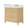 Custom image for Scandinavian Oak with Brushed Nickel Trim / White Quartz / No Mirror