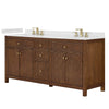 Custom image for Dark Walnut with Brushed Gold Trim / Carrara Cultured Marble / No Mirror