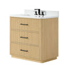 Custom image for Scandinavian Oak with Matte Black Trim / White Quartz / No Mirror