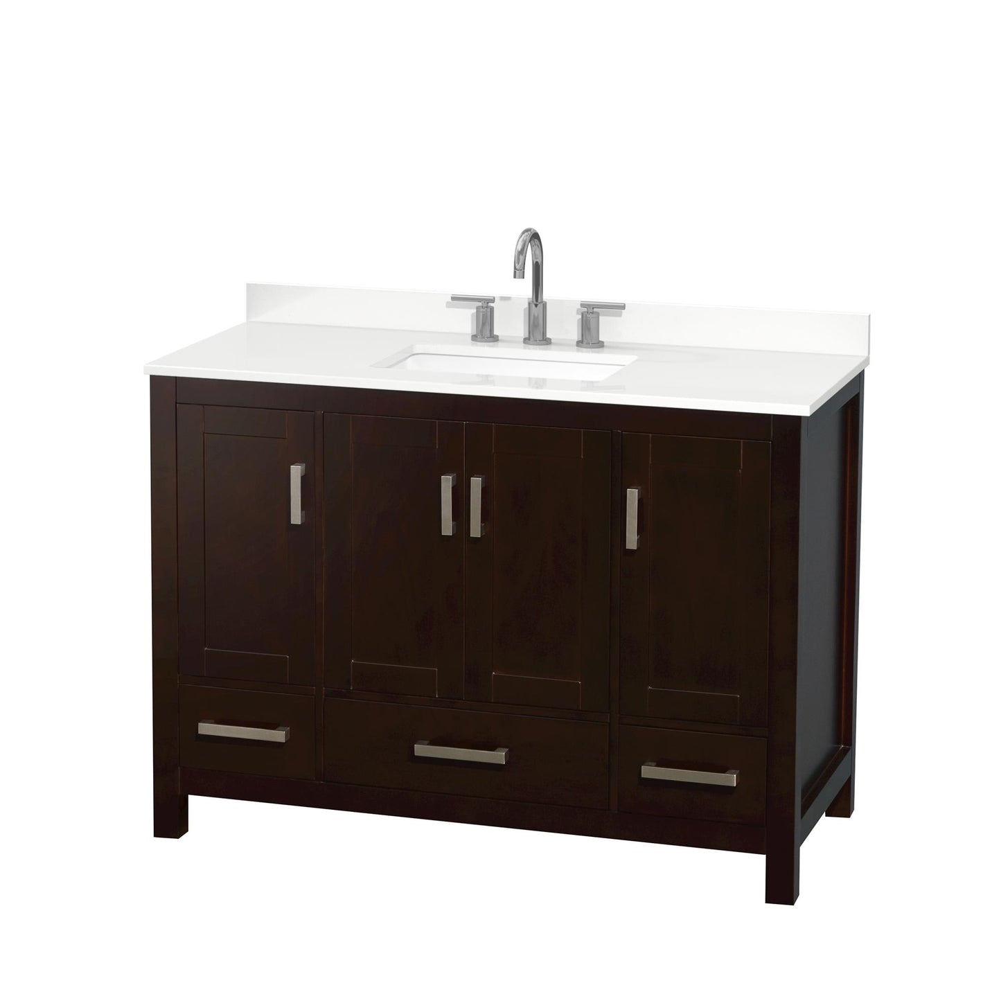 Sheffield Bathroom Vanity with Countertop 48 inch Single Sink 3-hole Faucet Setup