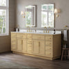 Custom image for Rift Oak with Brushed Gold Trim / Carrara Cultured Marble / No Mirror