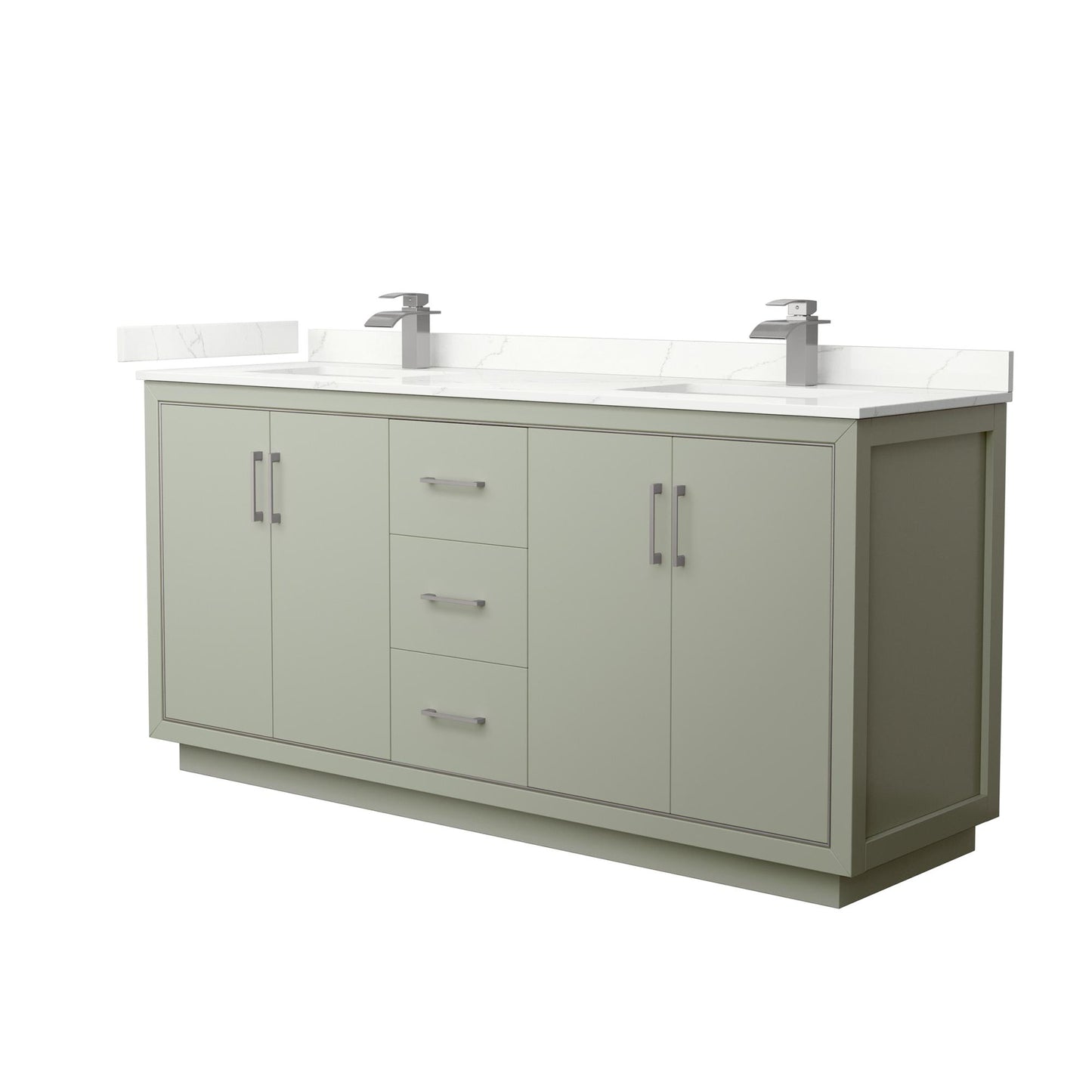 Icon Bathroom Vanity with Countertop 72 inch Double Sink Single hole Faucet Setup