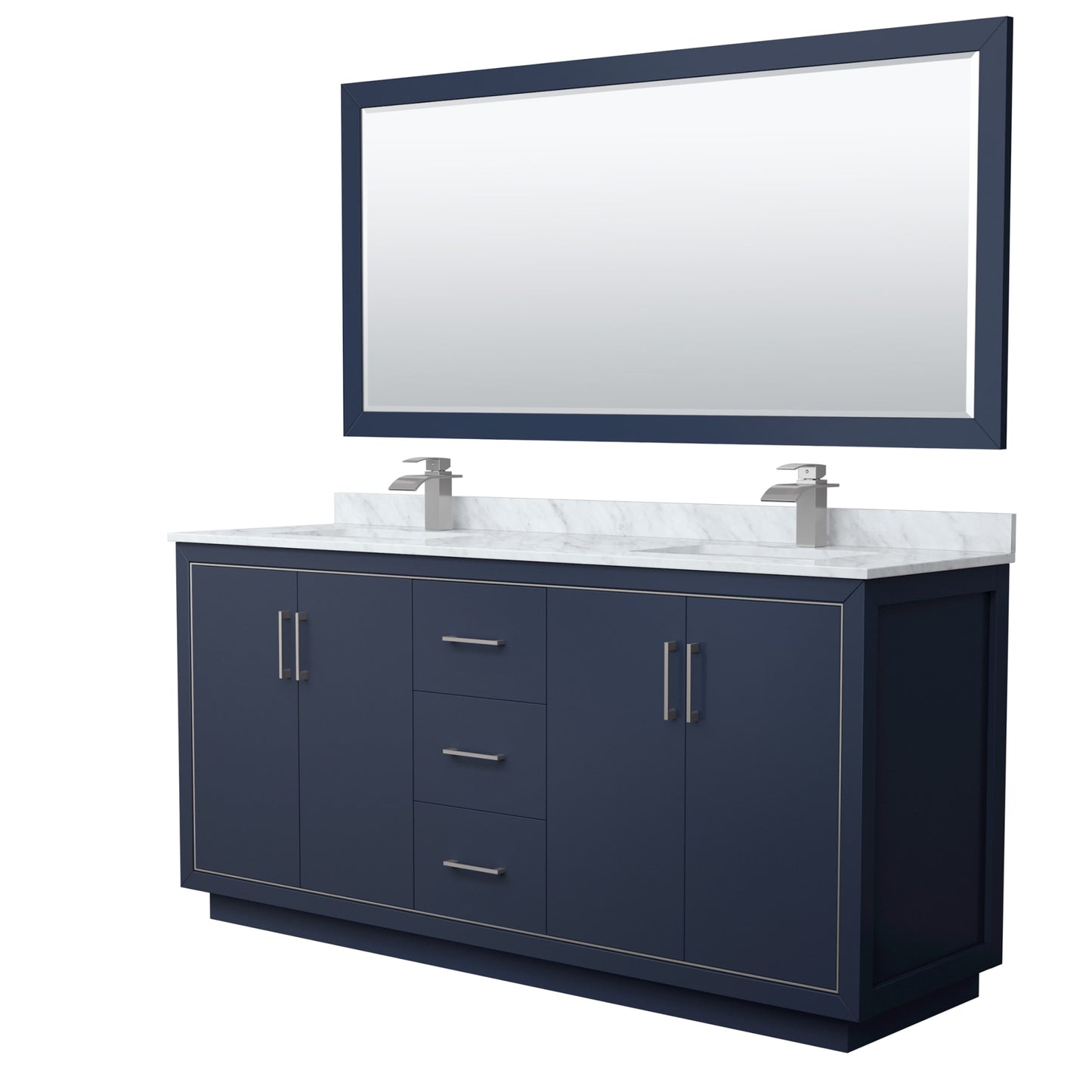 Icon Bathroom Vanity with Countertop 72 inch Double Sink Single hole Faucet Setup
