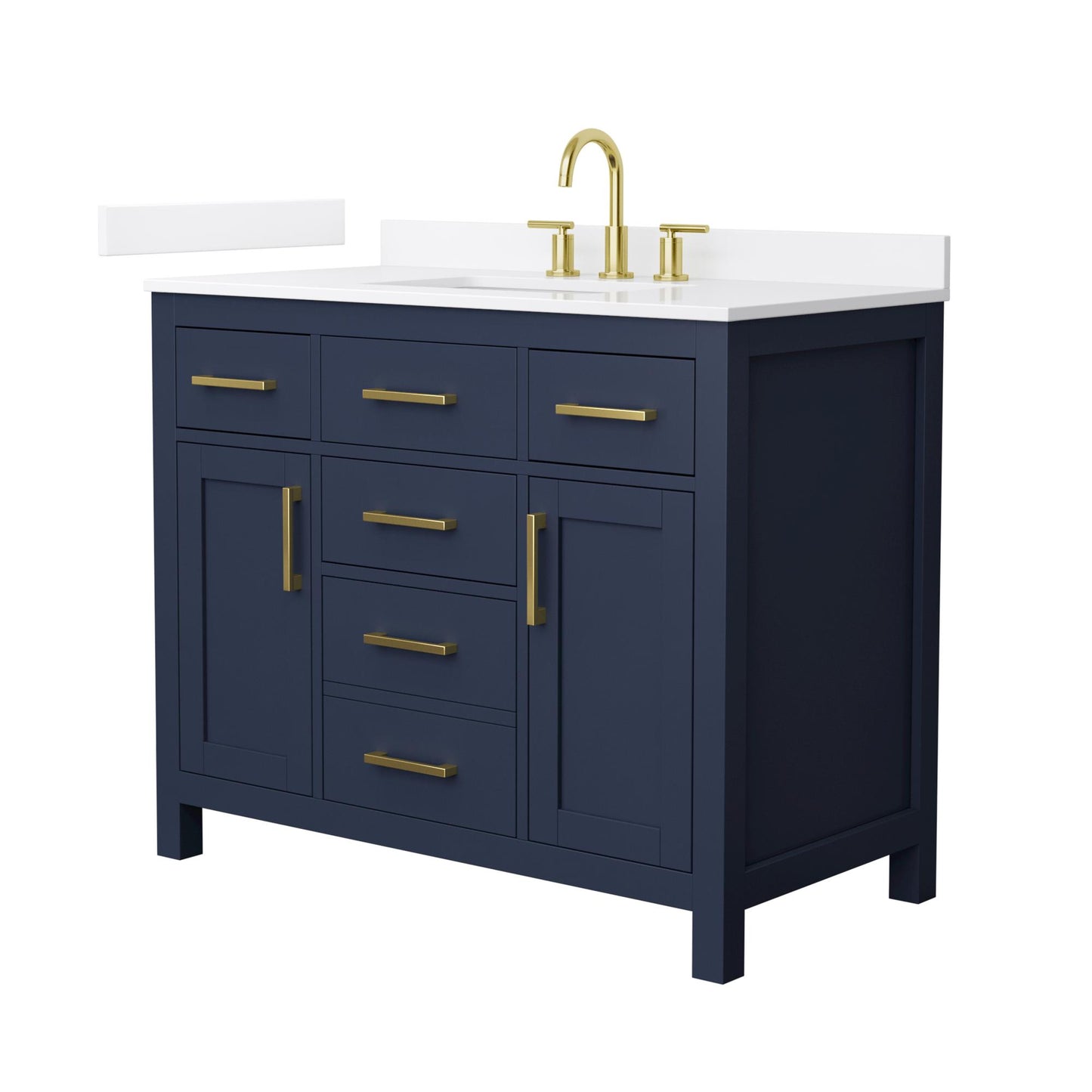 Beckett Bathroom Vanity with Countertop 42 inch Single Sink 3-hole Faucet Setup