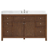 Custom image for Dark Walnut with Brushed Nickel Trim / White Quartz / No Mirror