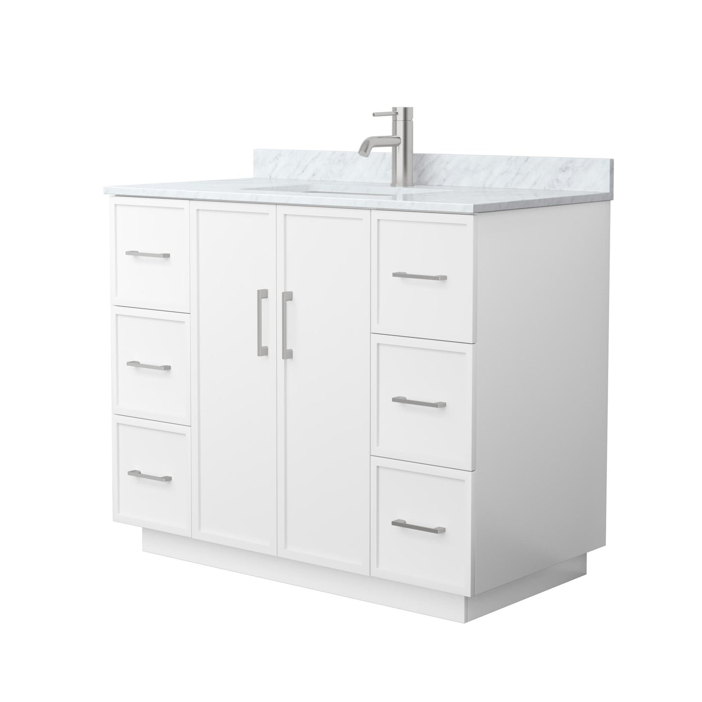 Elan TK Bathroom Vanity with Countertop 42 inch Single Sink Single hole Faucet Setup