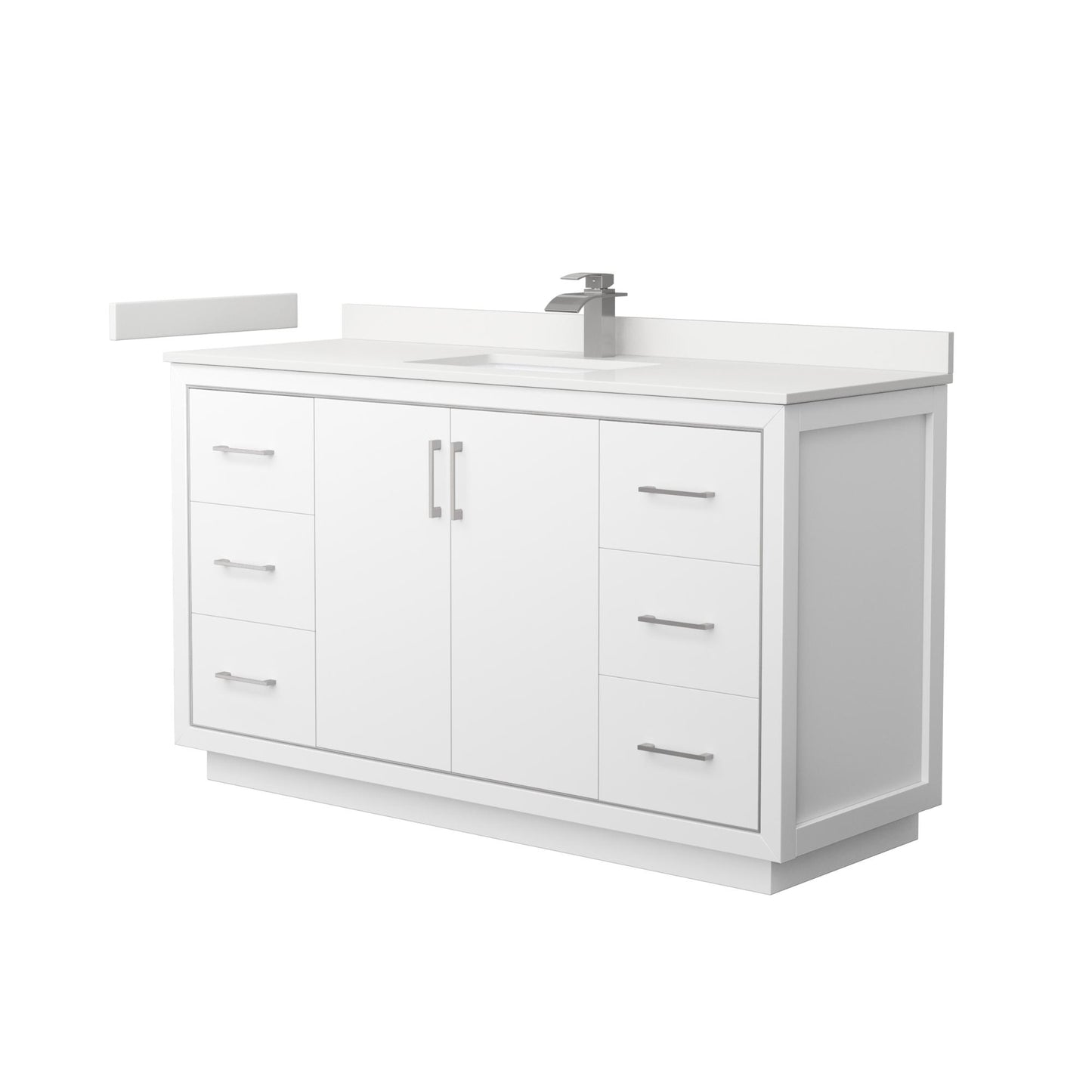 Icon Bathroom Vanity with Countertop 60 inch Single Sink Single hole Faucet Setup