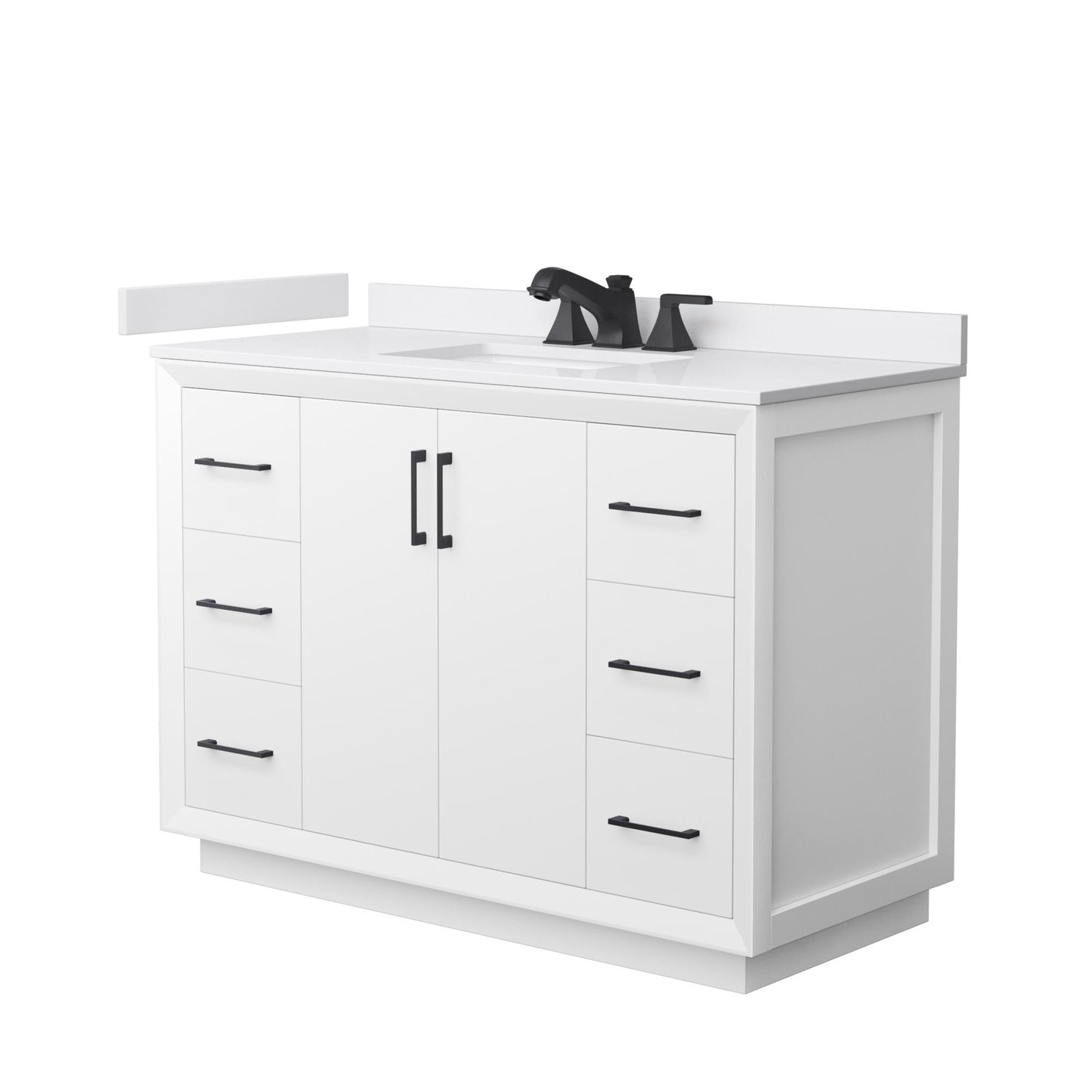 Strada Bathroom Vanity with Countertop 48 inch Single Sink 3-hole Faucet Setup