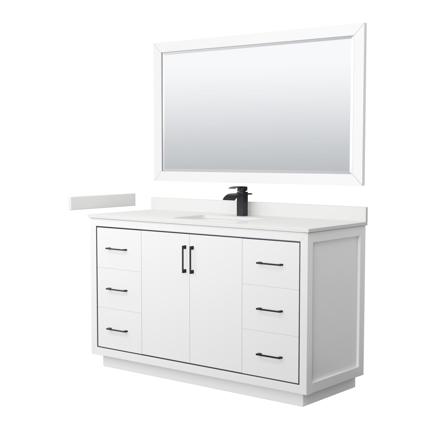 Icon Bathroom Vanity with Countertop 60 inch Single Sink Single hole Faucet Setup