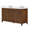Custom image for Dark Walnut with Brushed Nickel Trim / White Cultured Marble / No Mirror