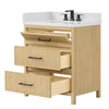 Custom image for Scandinavian Oak with Matte Black Trim / Giotto Quartz / No Mirror