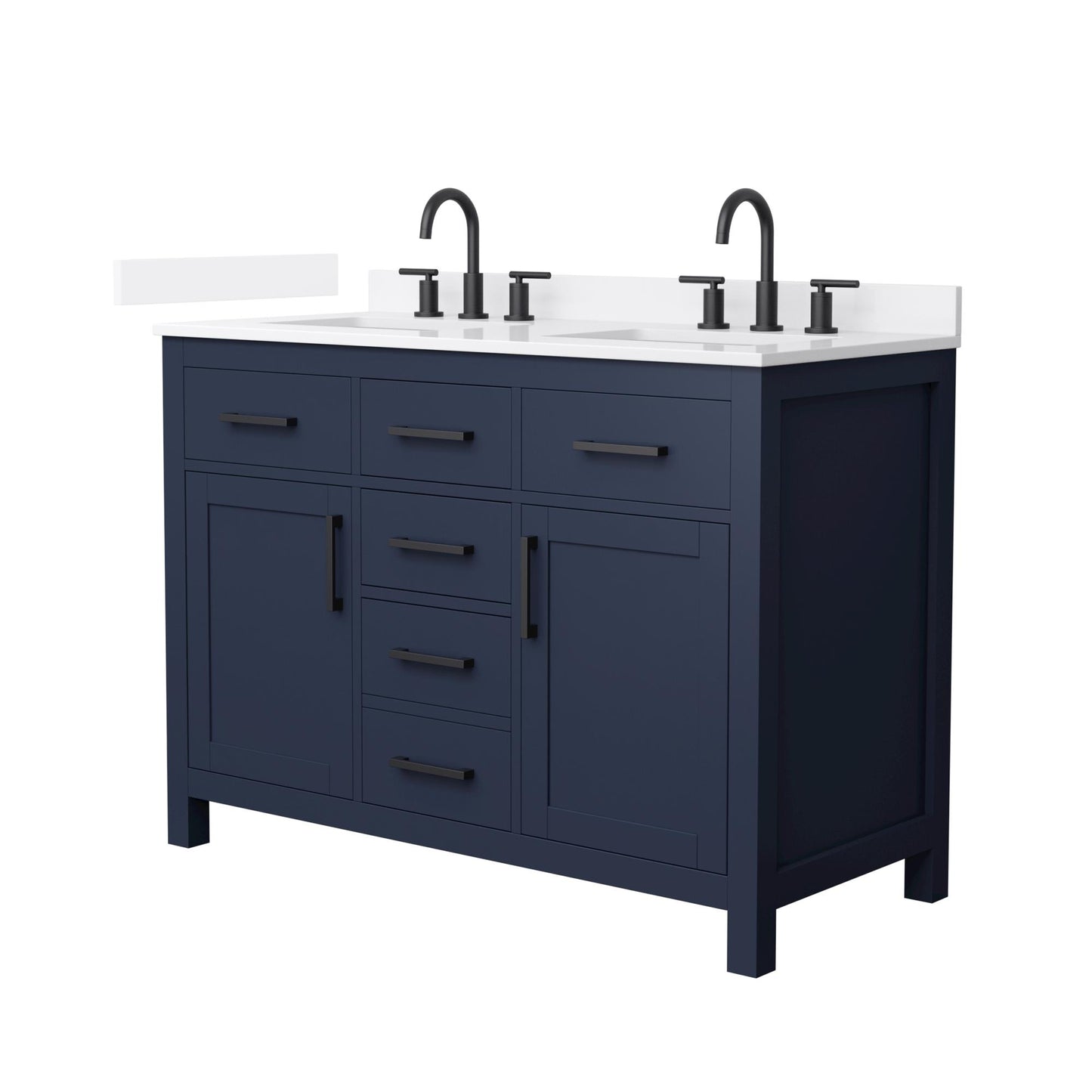 Beckett Bathroom Vanity with Countertop 48 inch Double Sink 3-hole Faucet Setup