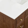 Custom image for Dark Walnut with Brushed Nickel Trim / White Quartz / No Mirror