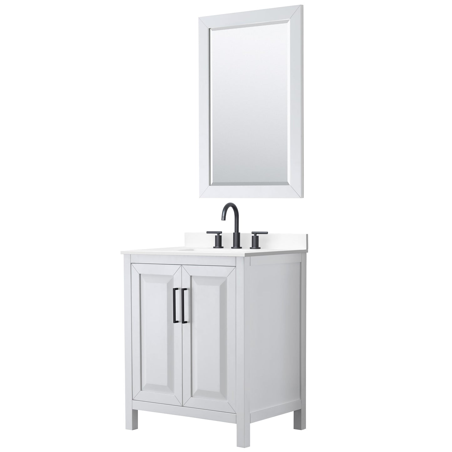 Daria Bathroom Vanity with Countertop 30 inch Single Sink 3-hole Faucet Setup
