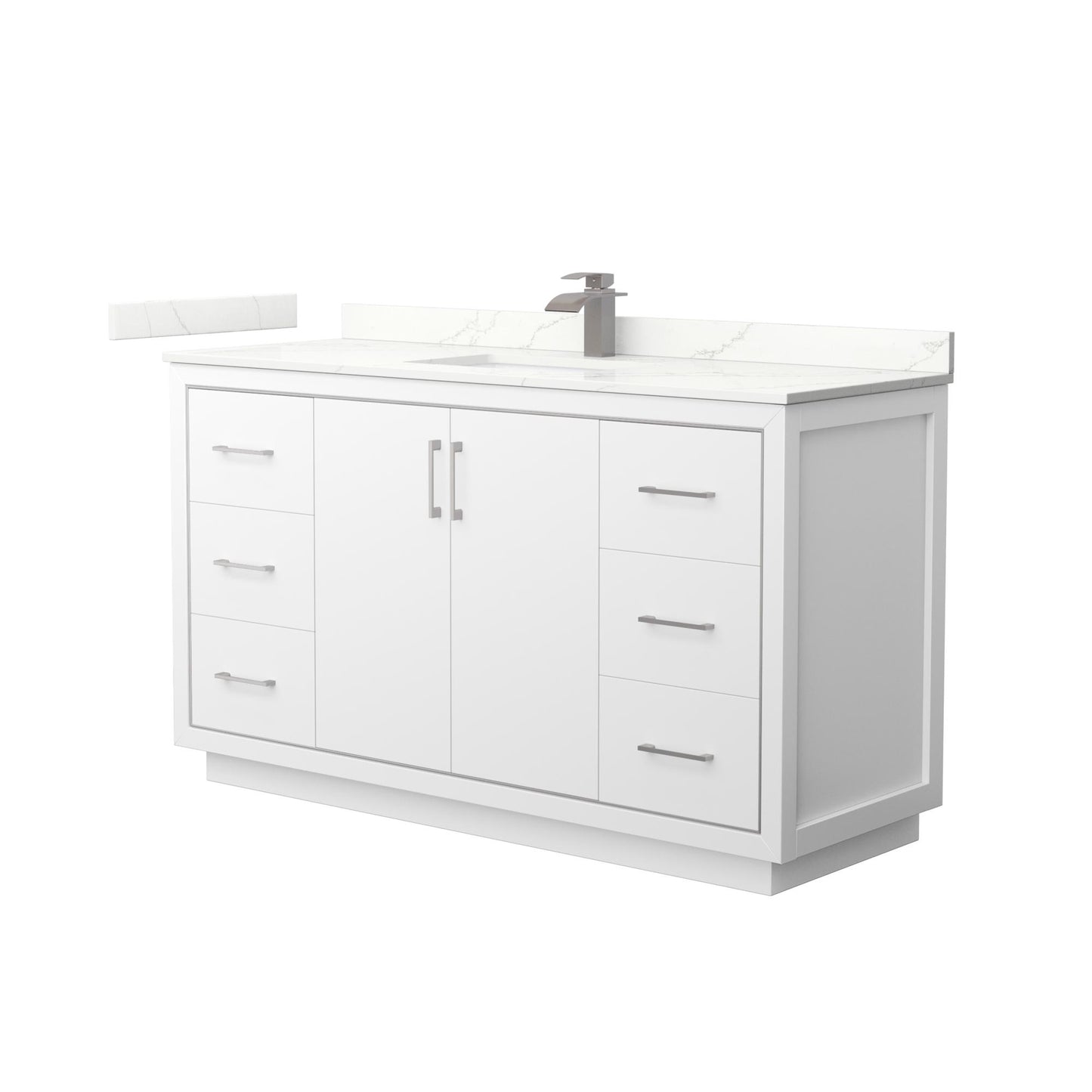 Icon Bathroom Vanity with Countertop 60 inch Single Sink Single hole Faucet Setup