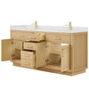 Custom image for Rift Oak with Brushed Gold Trim / Carrara Cultured Marble / No Mirror