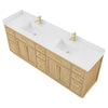 Custom image for Rift Oak with Brushed Gold Trim / White Quartz / No Mirror