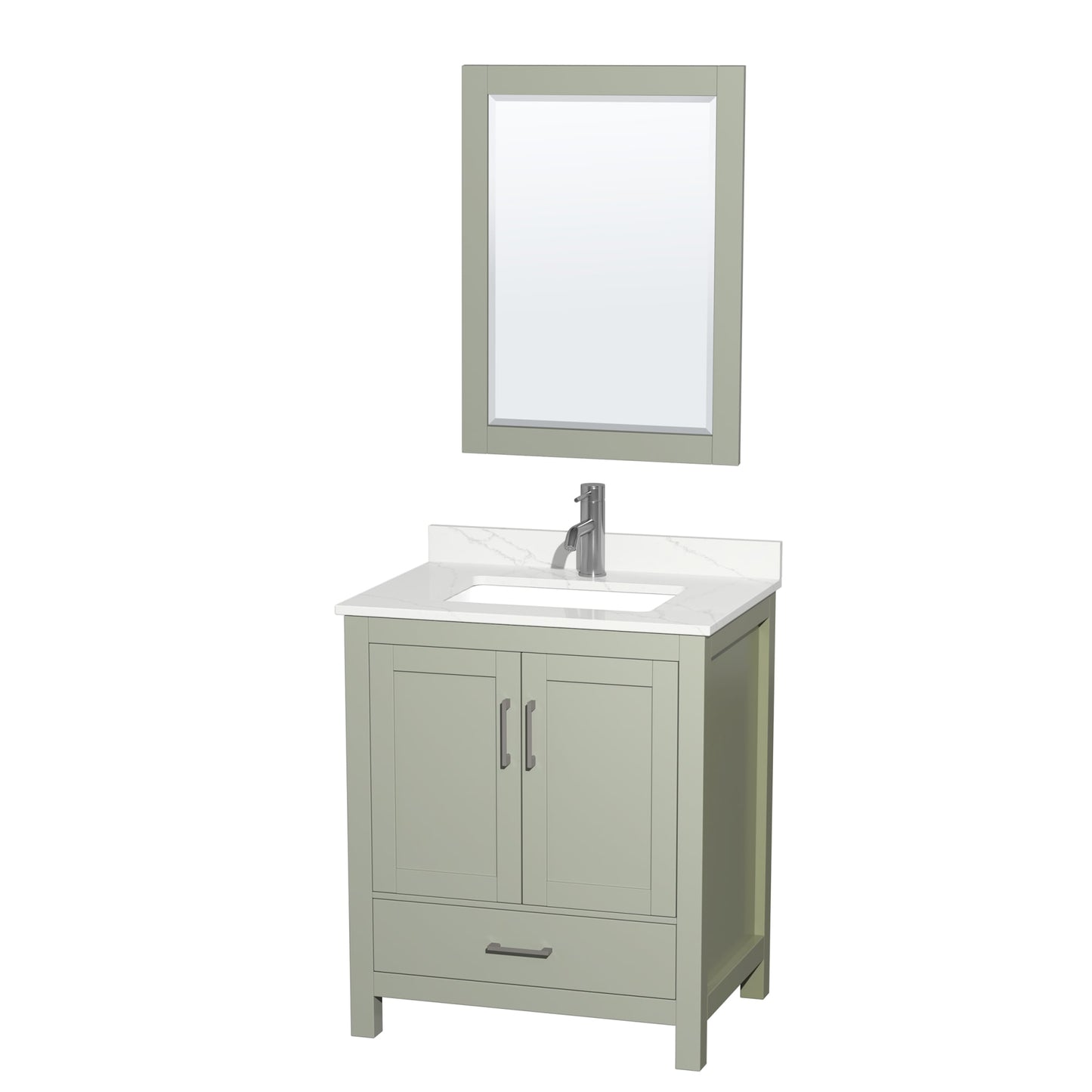 Sheffield Bathroom Vanity with Countertop 30 inch Single Sink Single hole Faucet Setup