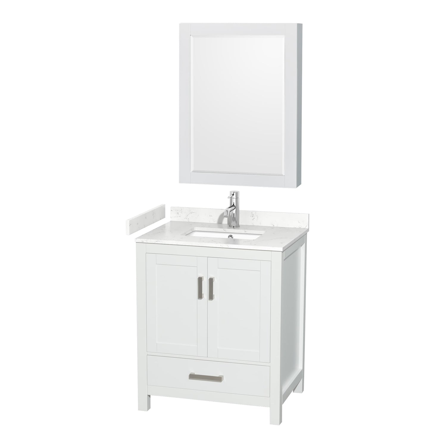 Sheffield Bathroom Vanity with Countertop 30 inch Single Sink Single hole Faucet Setup