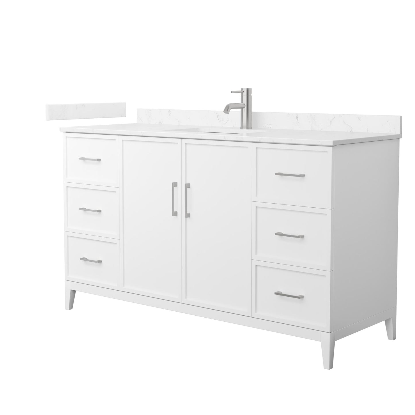 Elan Bathroom Vanity with Countertop 60 inch Single Sink Single hole Faucet Setup
