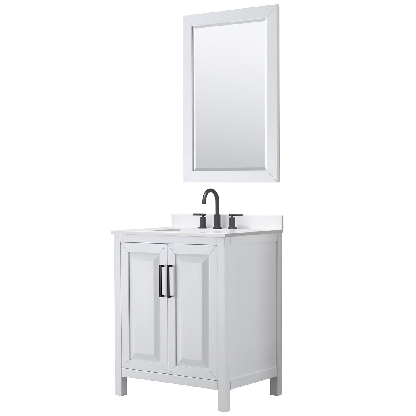 Daria Bathroom Vanity with Countertop 30 inch Single Sink 3-hole Faucet Setup
