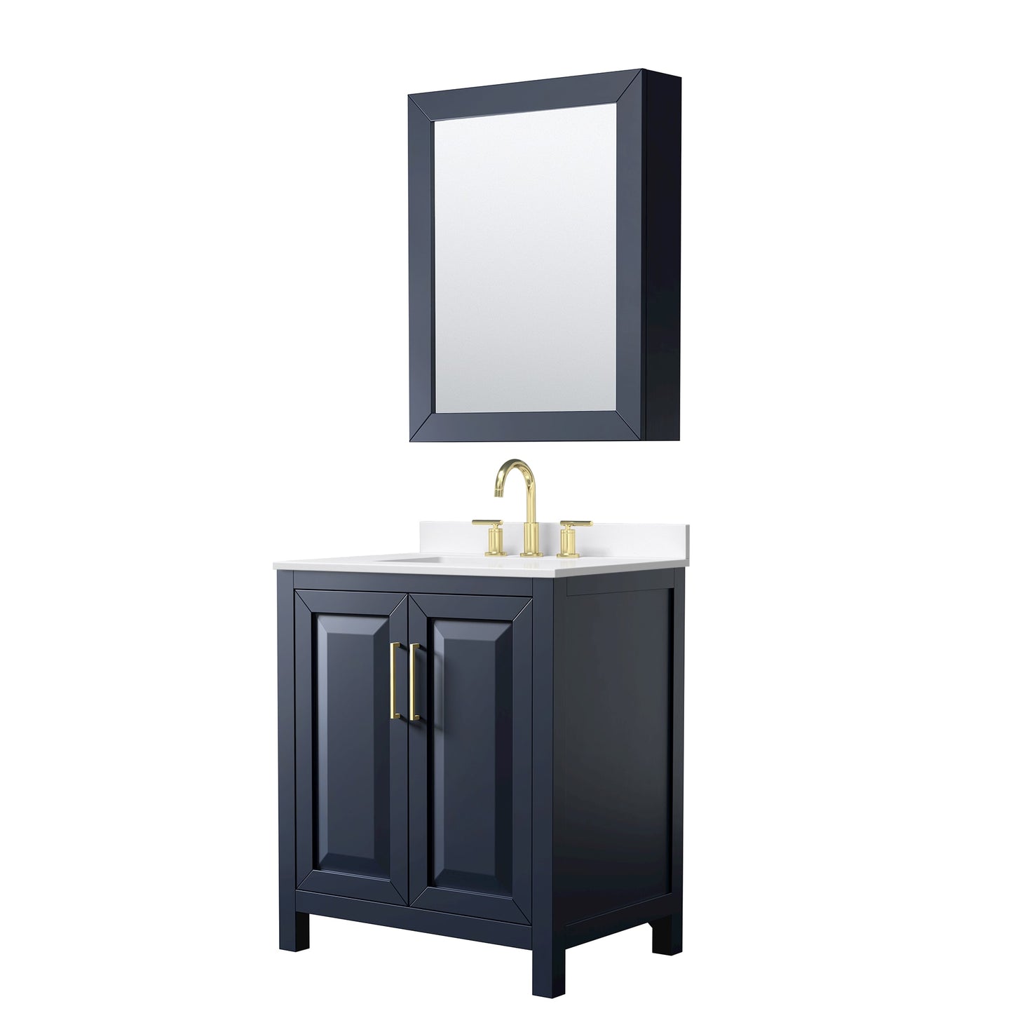 Daria Bathroom Vanity with Countertop 30 inch Single Sink 3-hole Faucet Setup