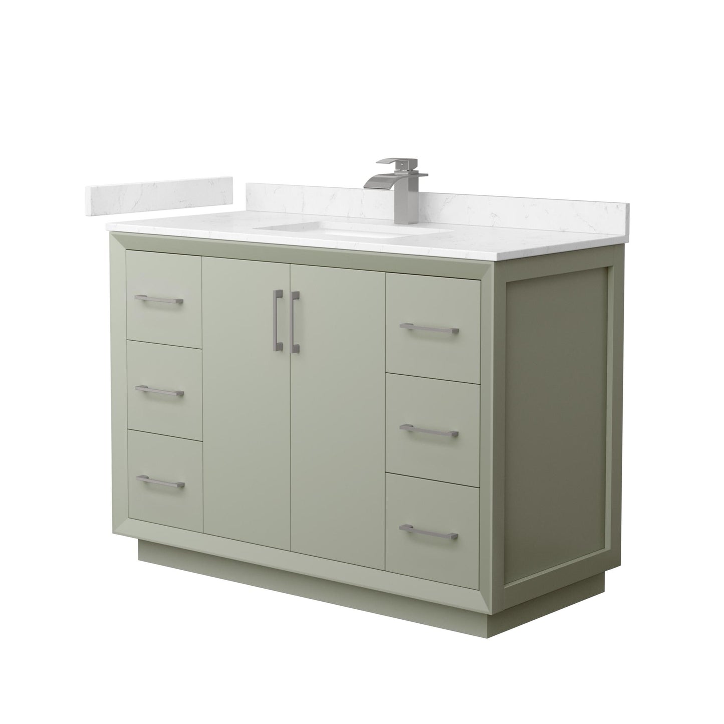 Strada Bathroom Vanity with Countertop 48 inch Single Sink Single hole Faucet Setup